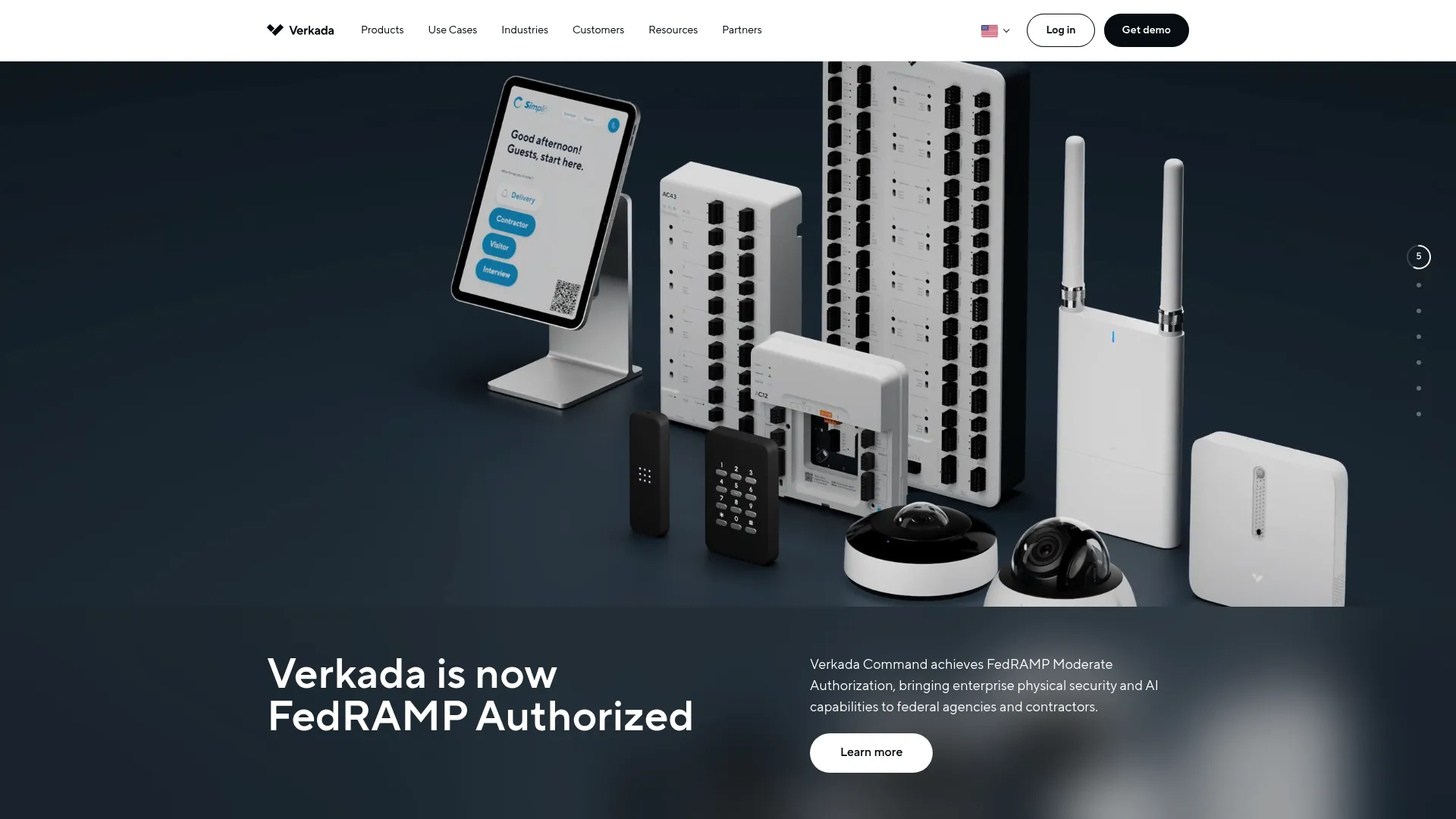 Verkada cloud-based physical security platform homepage