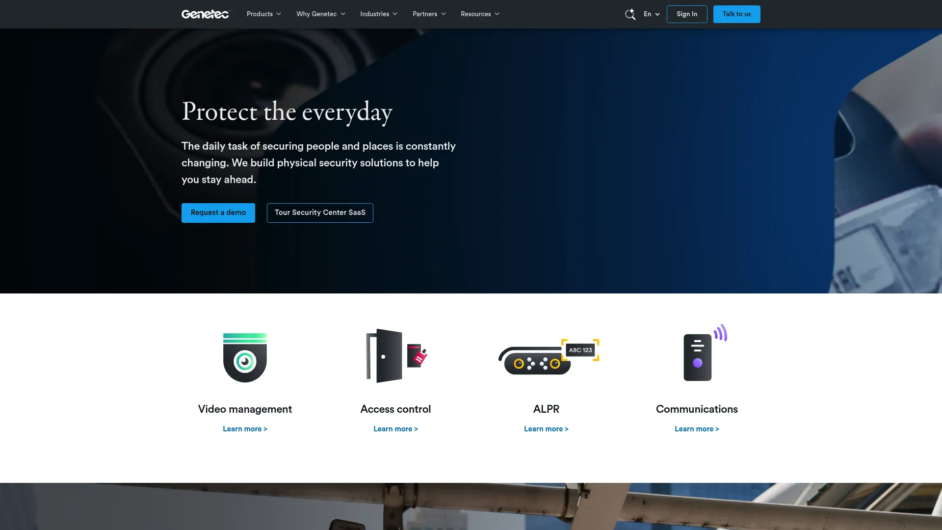 Genetec Security Center SaaS unified physical security platform homepage