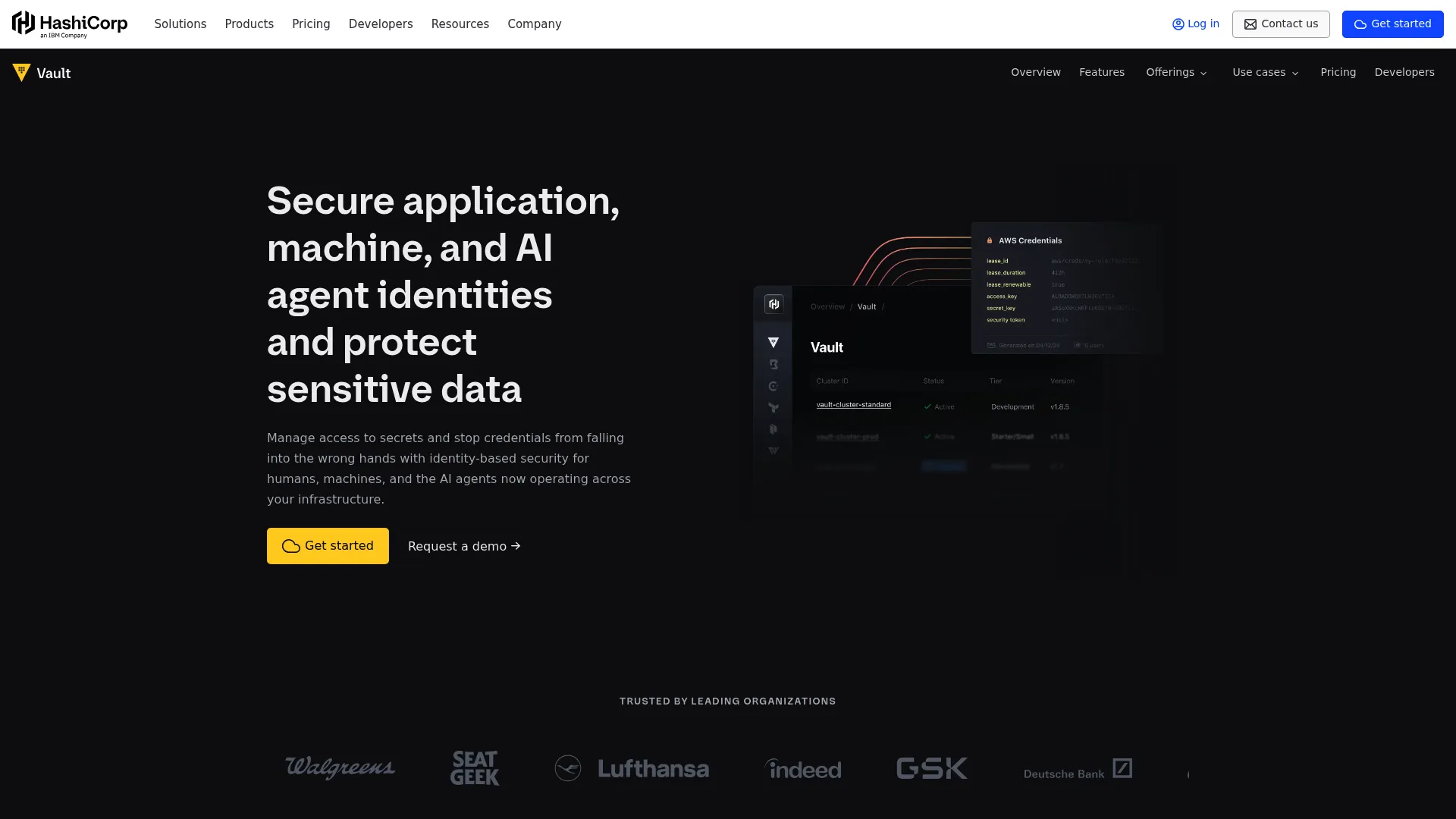 HashiCorp Vault secrets management and PKI homepage