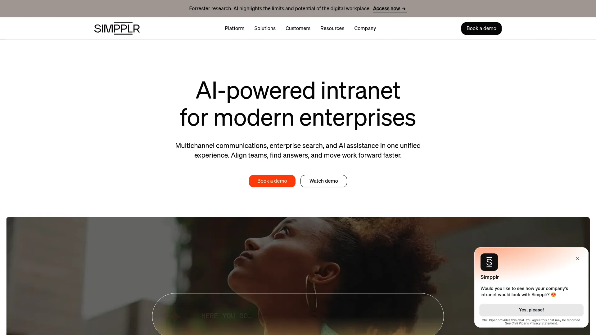 Simpplr employee experience platform interface
