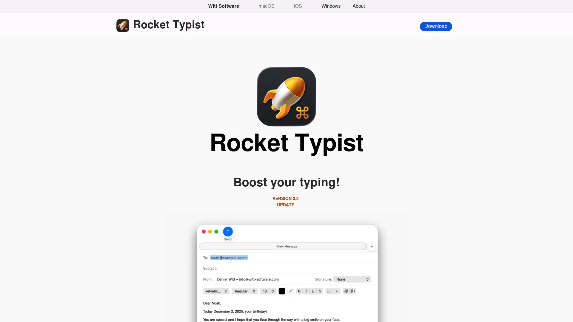 Rocket Typist Mac text expander homepage