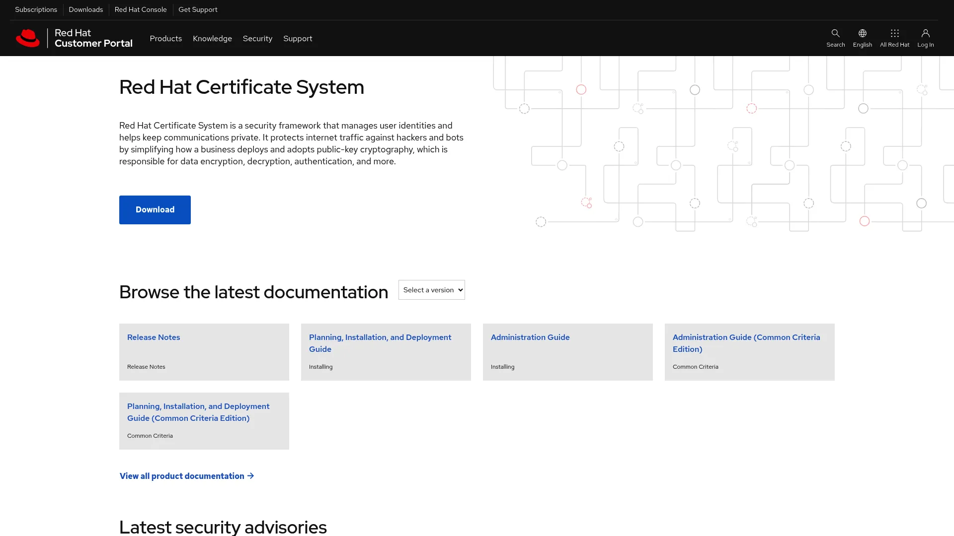 Red Hat Certificate System enterprise PKI product page