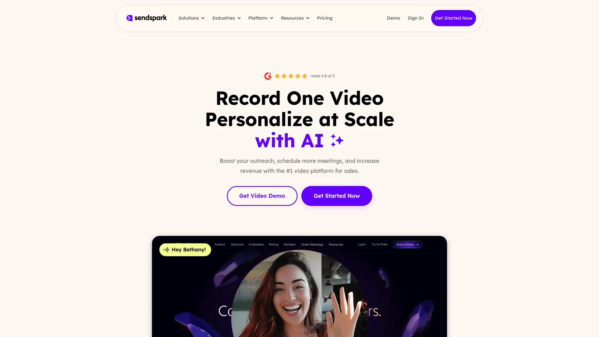 Sendspark personalized video platform