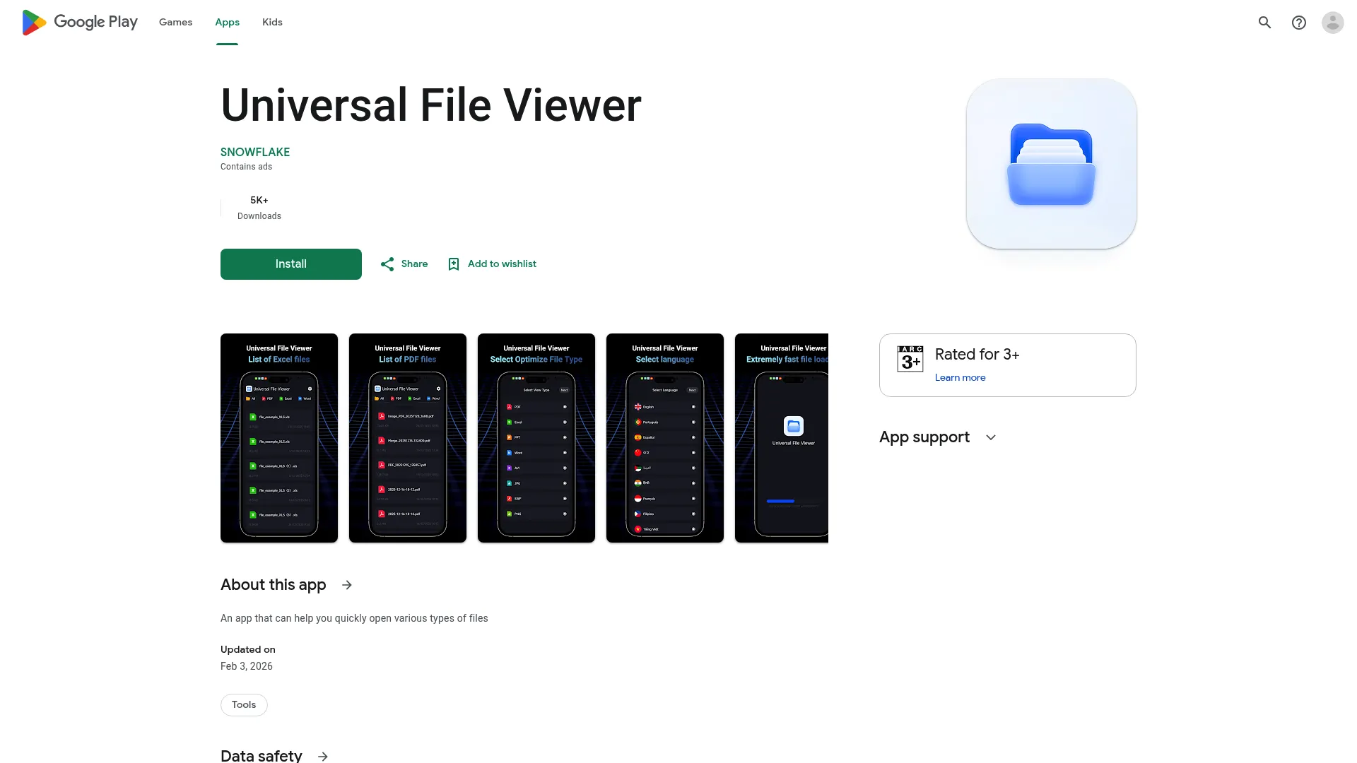 Universal File Viewer Android app for opening file types