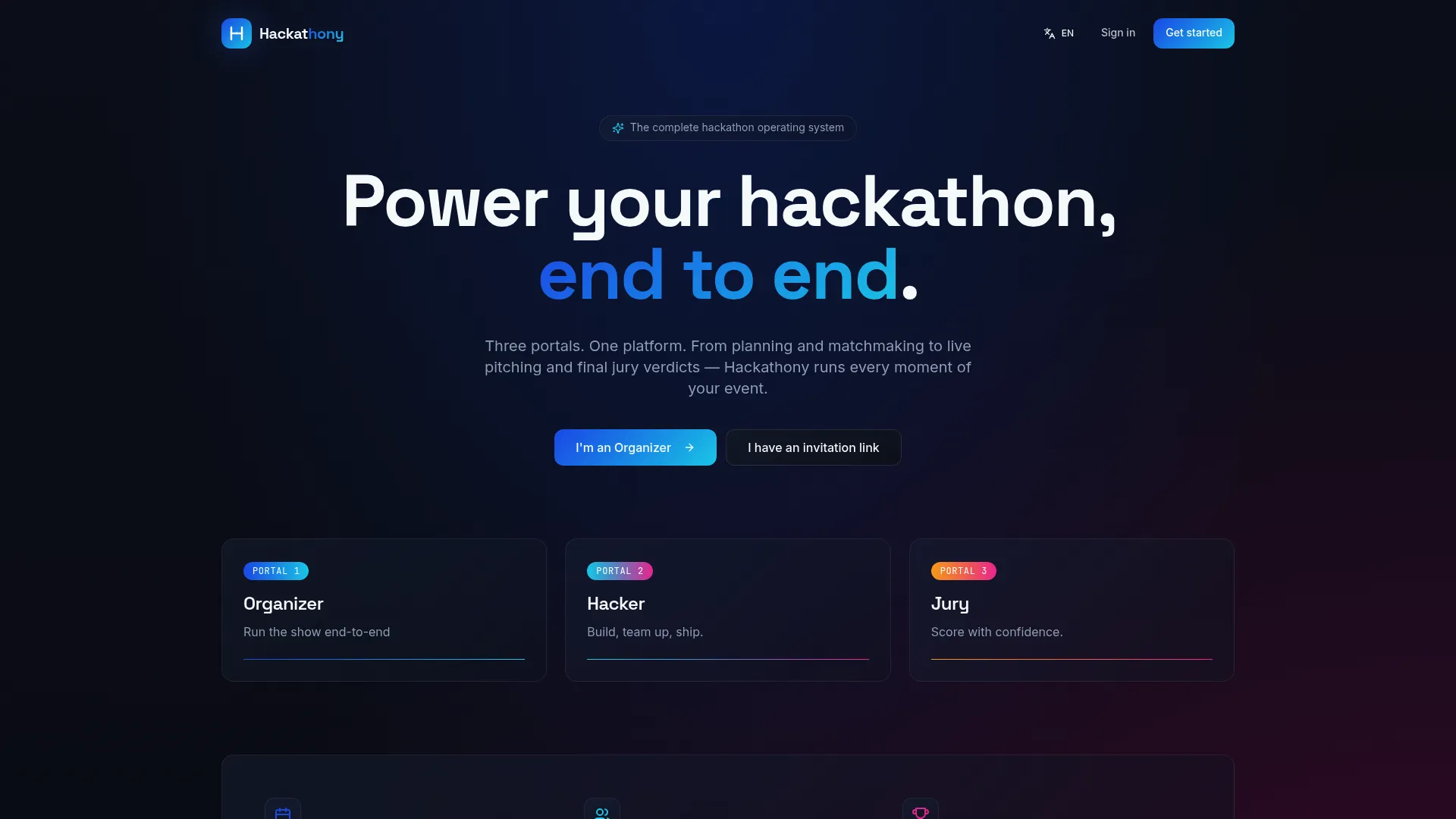 Hackathony screenshot