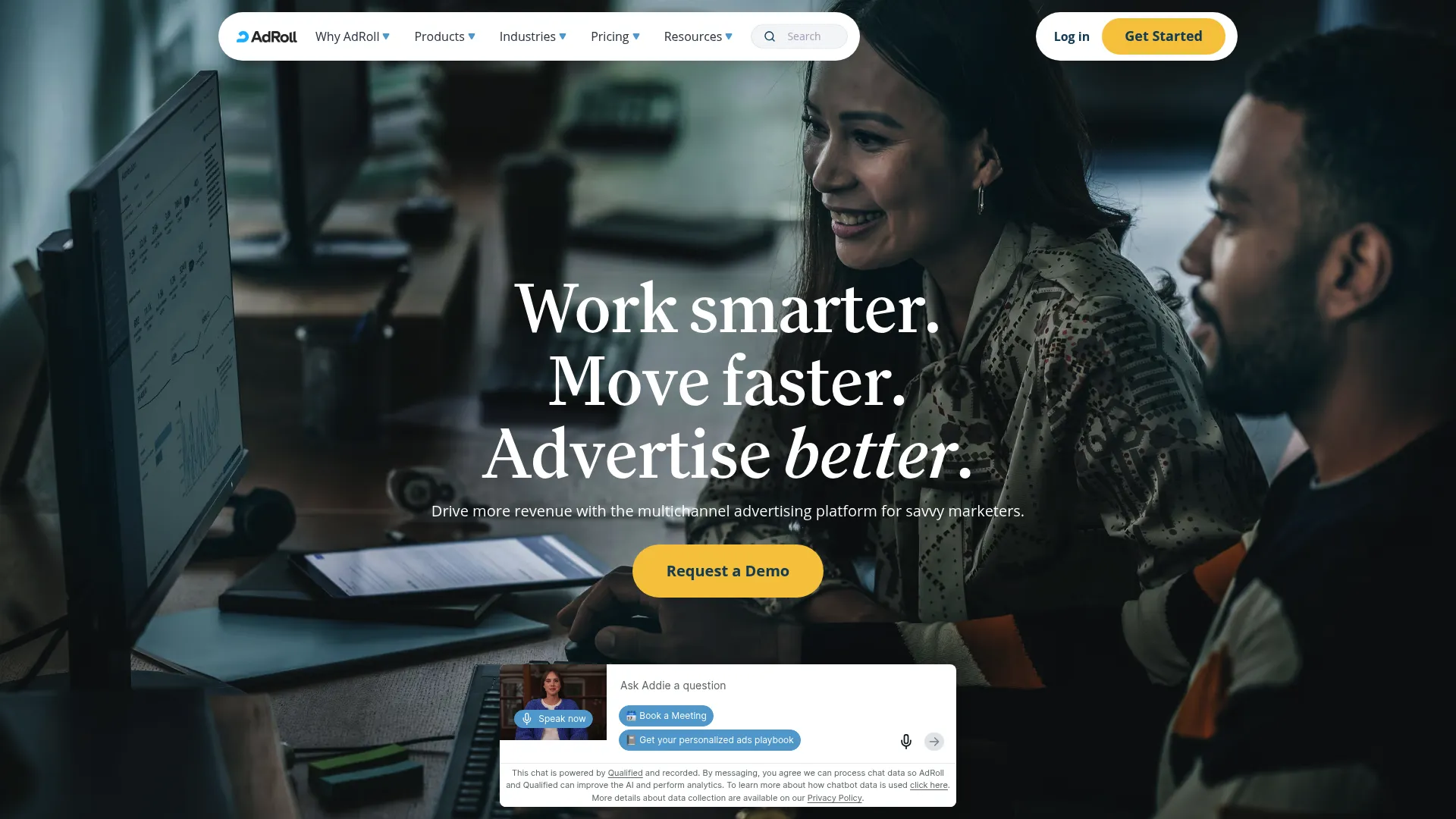 AdRoll digital advertising platform homepage