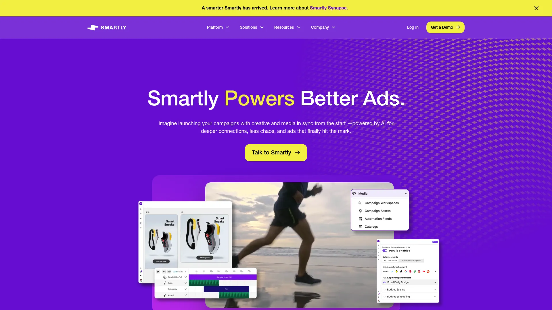 Smartly advertising platform homepage