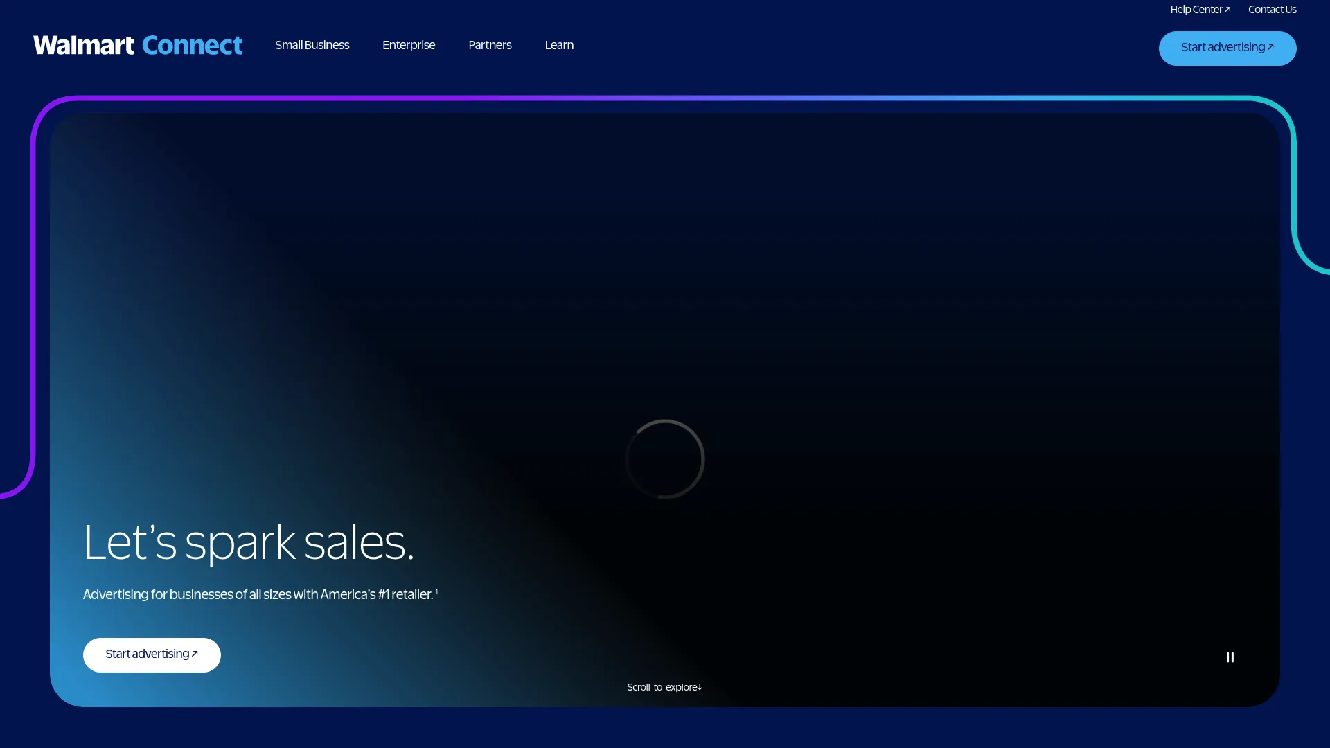 Walmart Connect retail media platform homepage