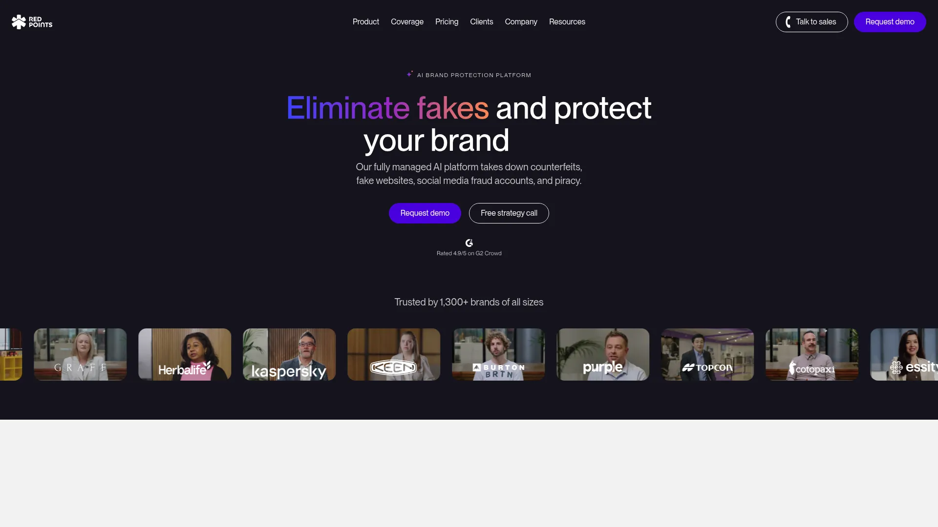 Red Points brand protection software homepage