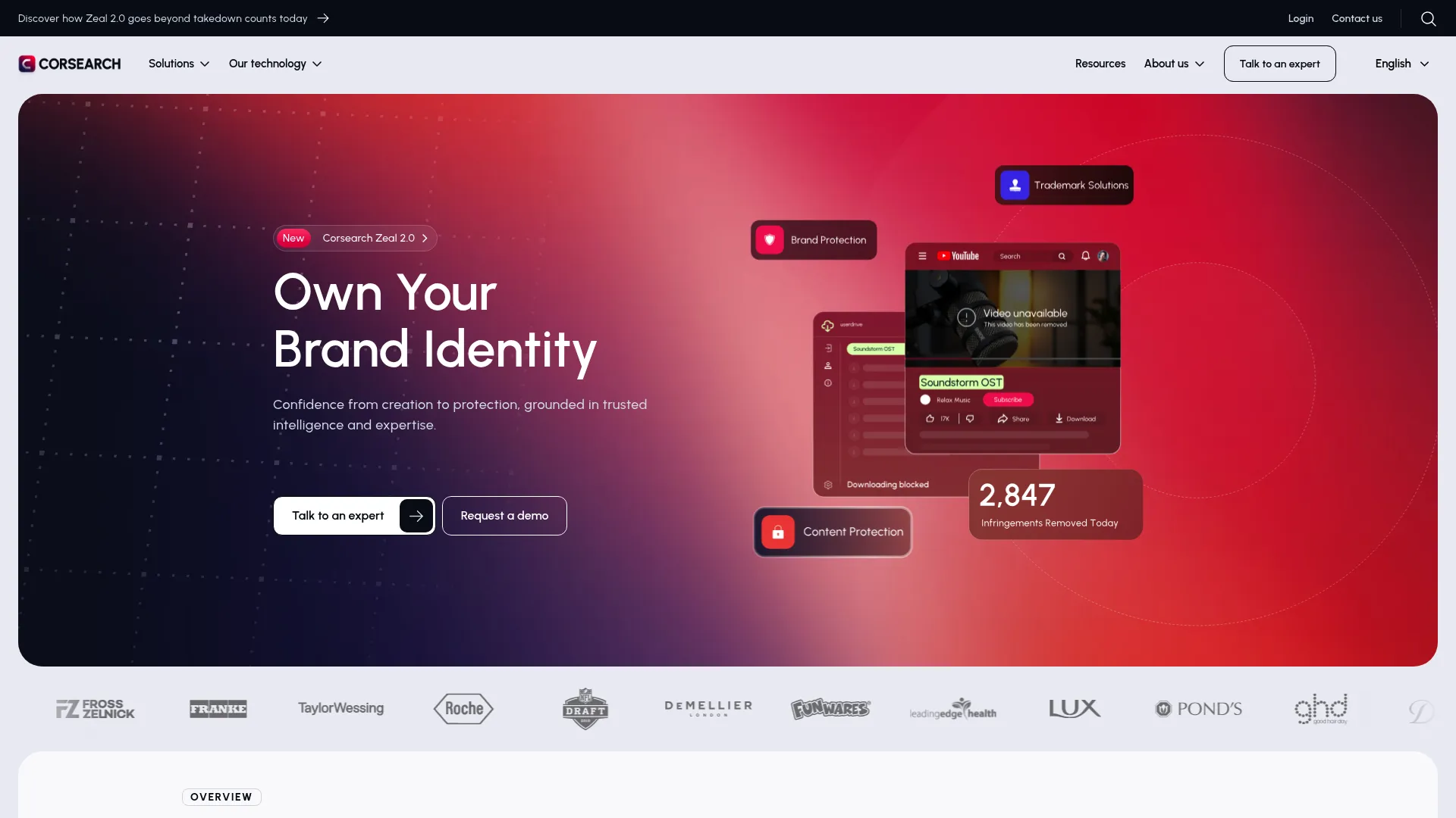 Corsearch trademark and brand protection homepage