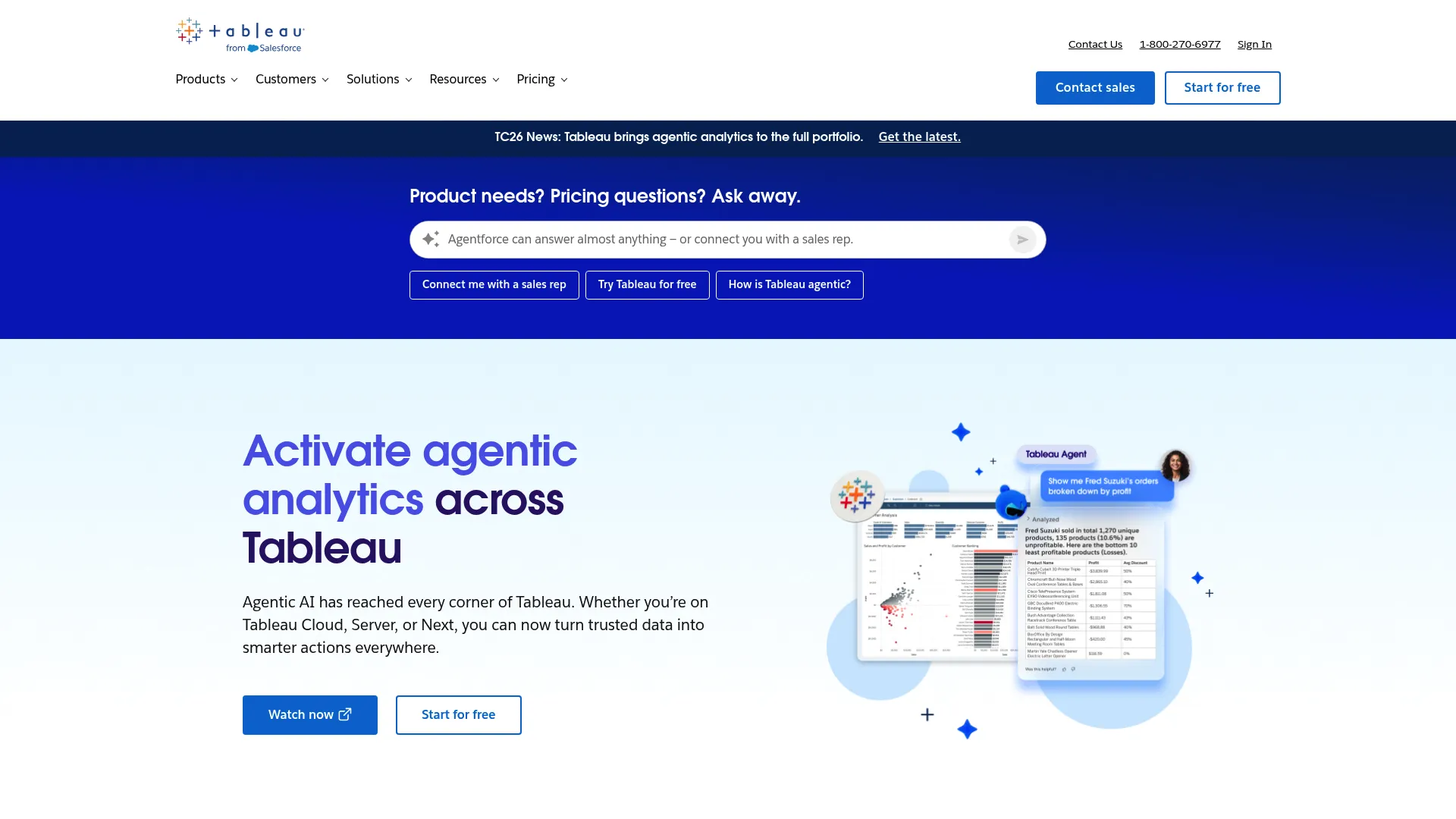 Tableau visual analytics platform homepage
