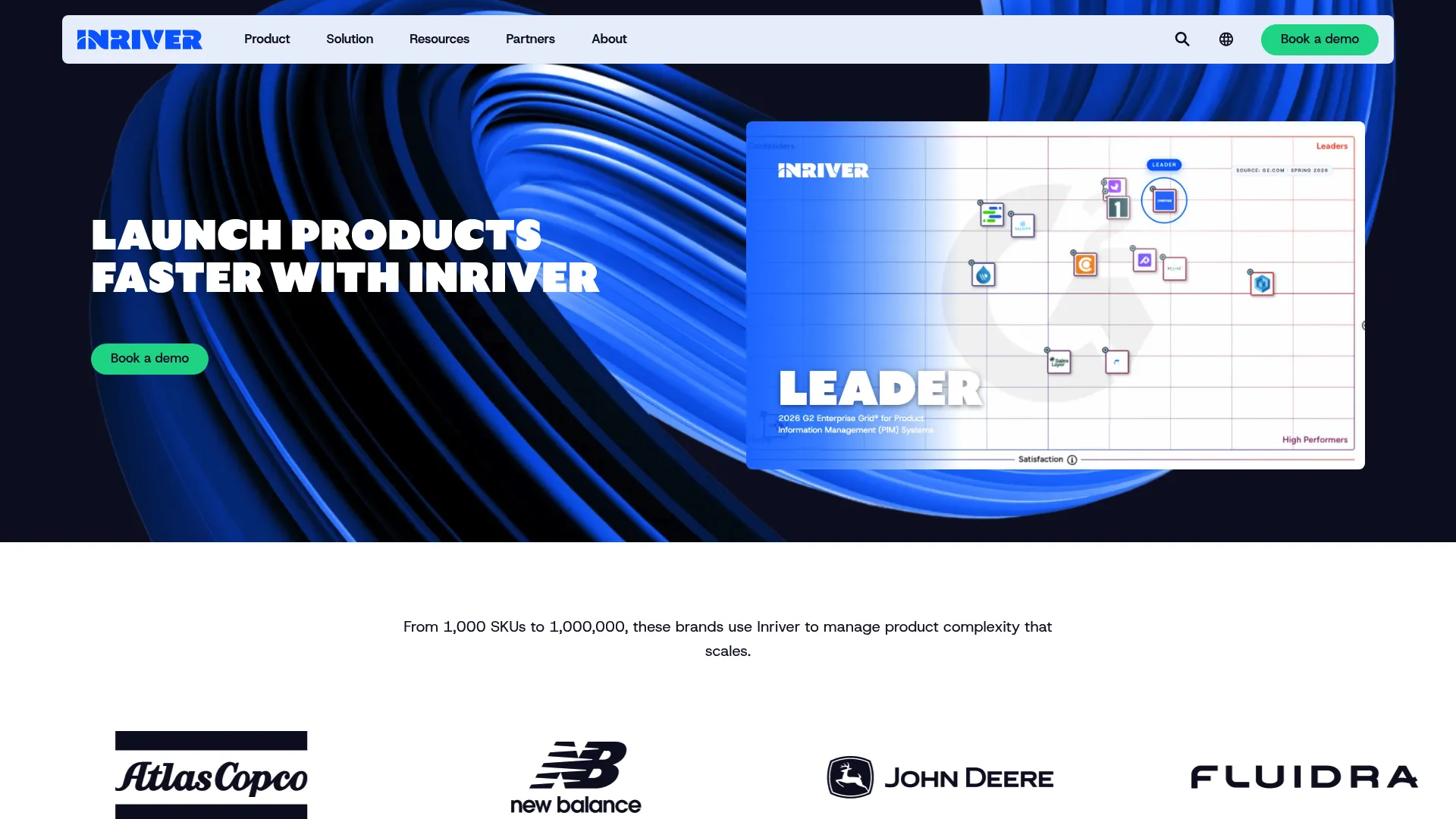 inriver PIM platform homepage