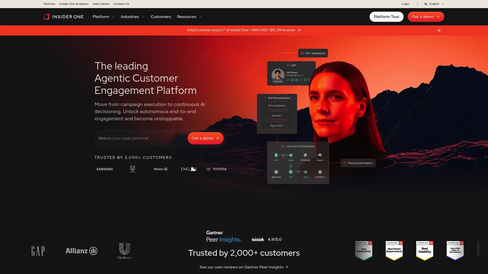 Insider One homepage screenshot