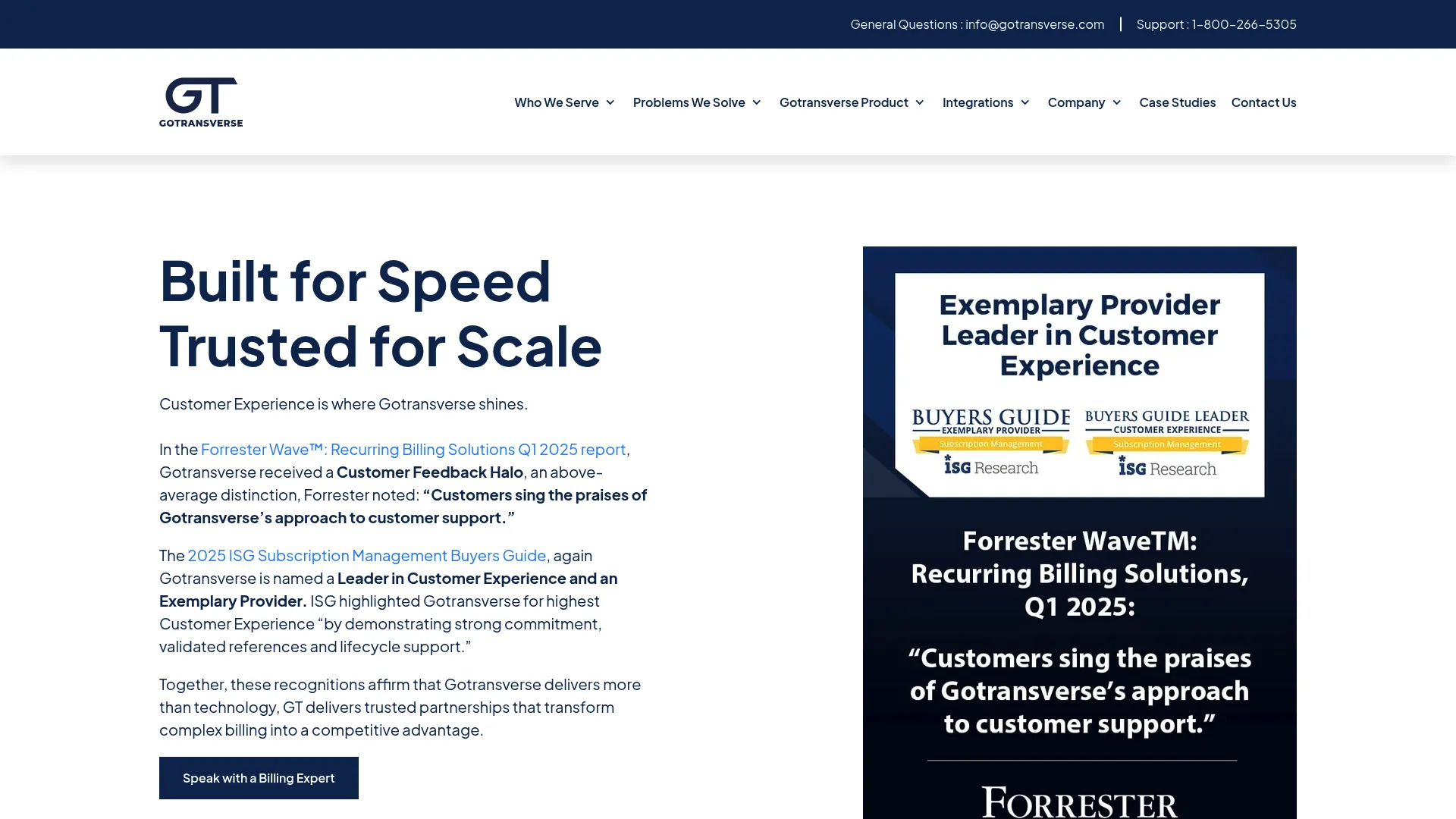 Gotransverse enterprise billing and monetization homepage