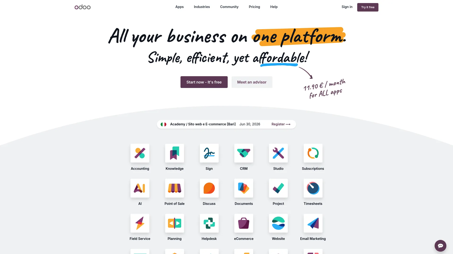 Odoo POS software interface