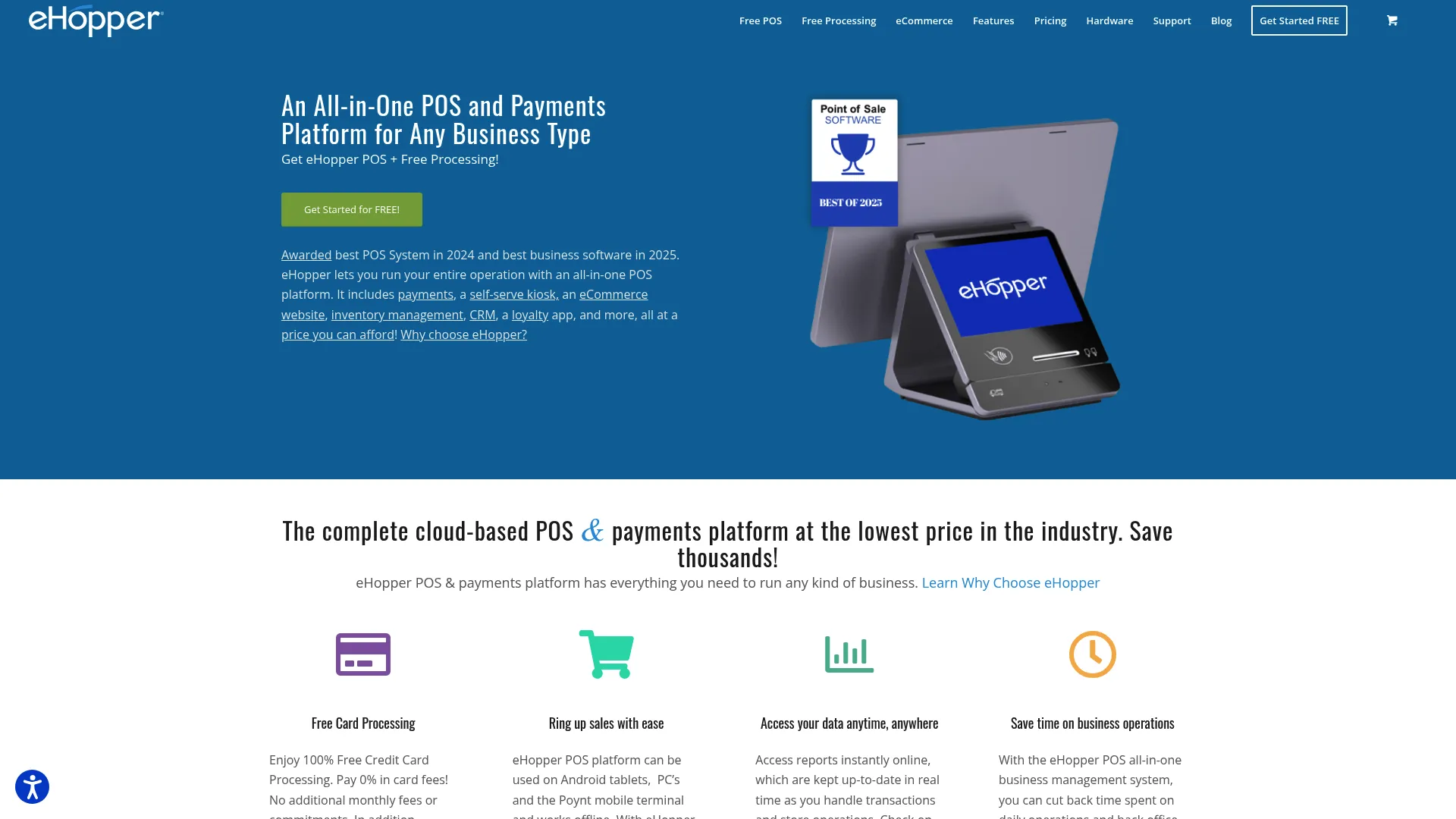 eHopper POS software interface