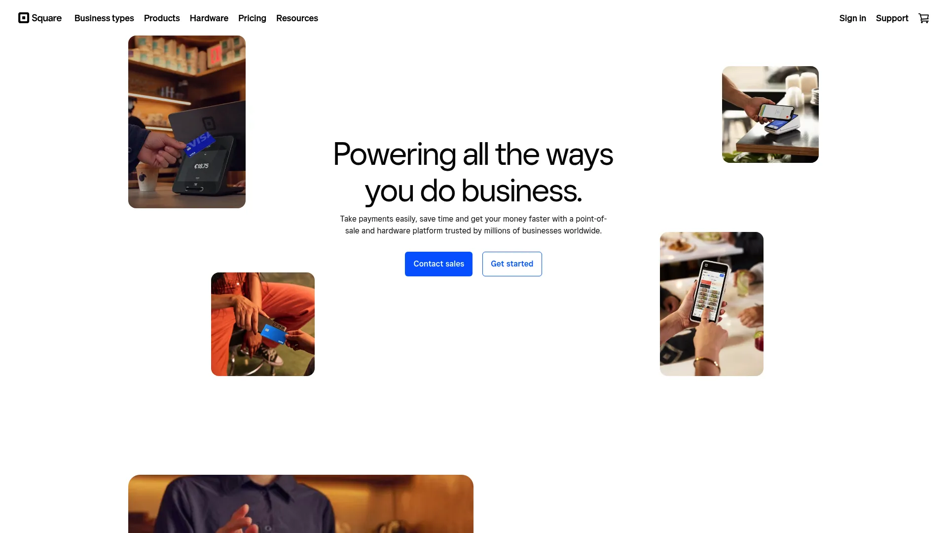 Square POS software interface
