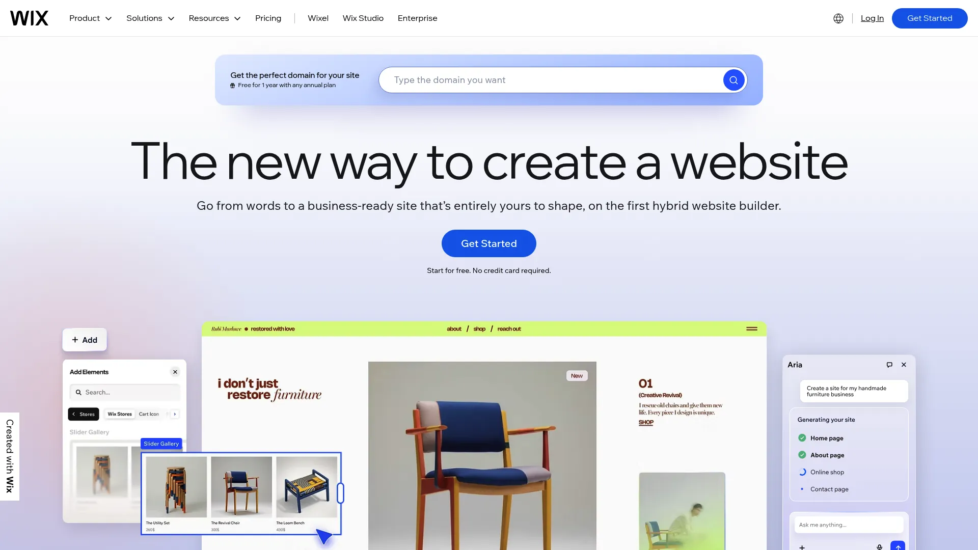 Wix website builder homepage