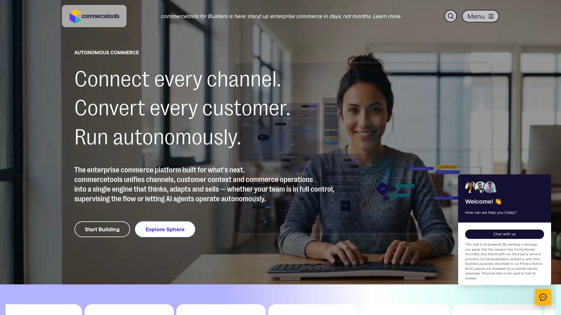 commercetools enterprise composable commerce platform homepage