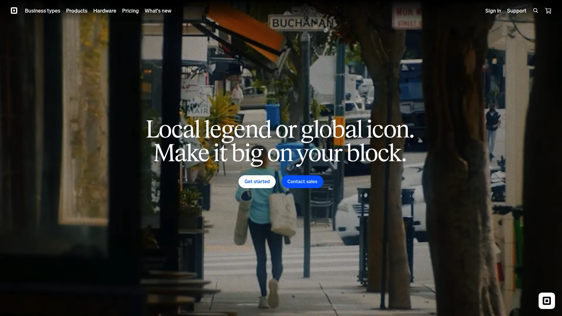 Square payments homepage
