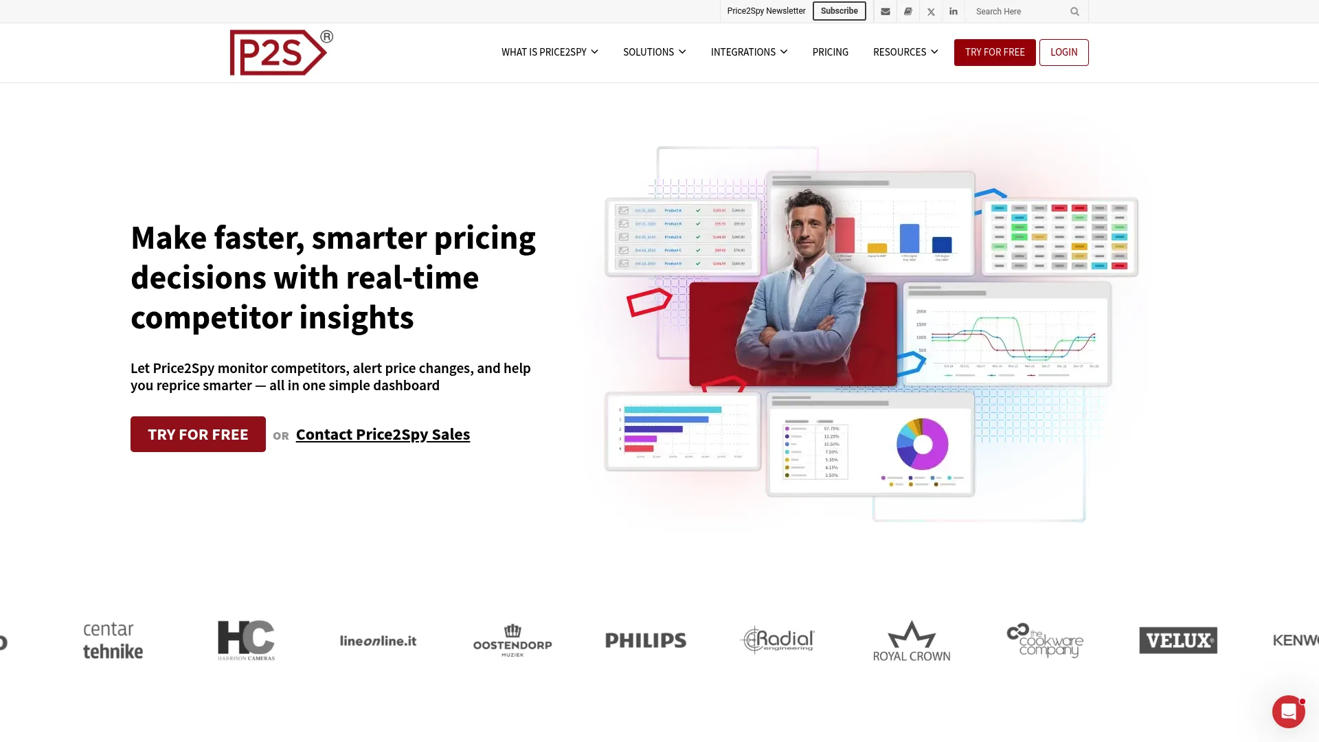 Price2Spy price monitoring and repricing dashboard