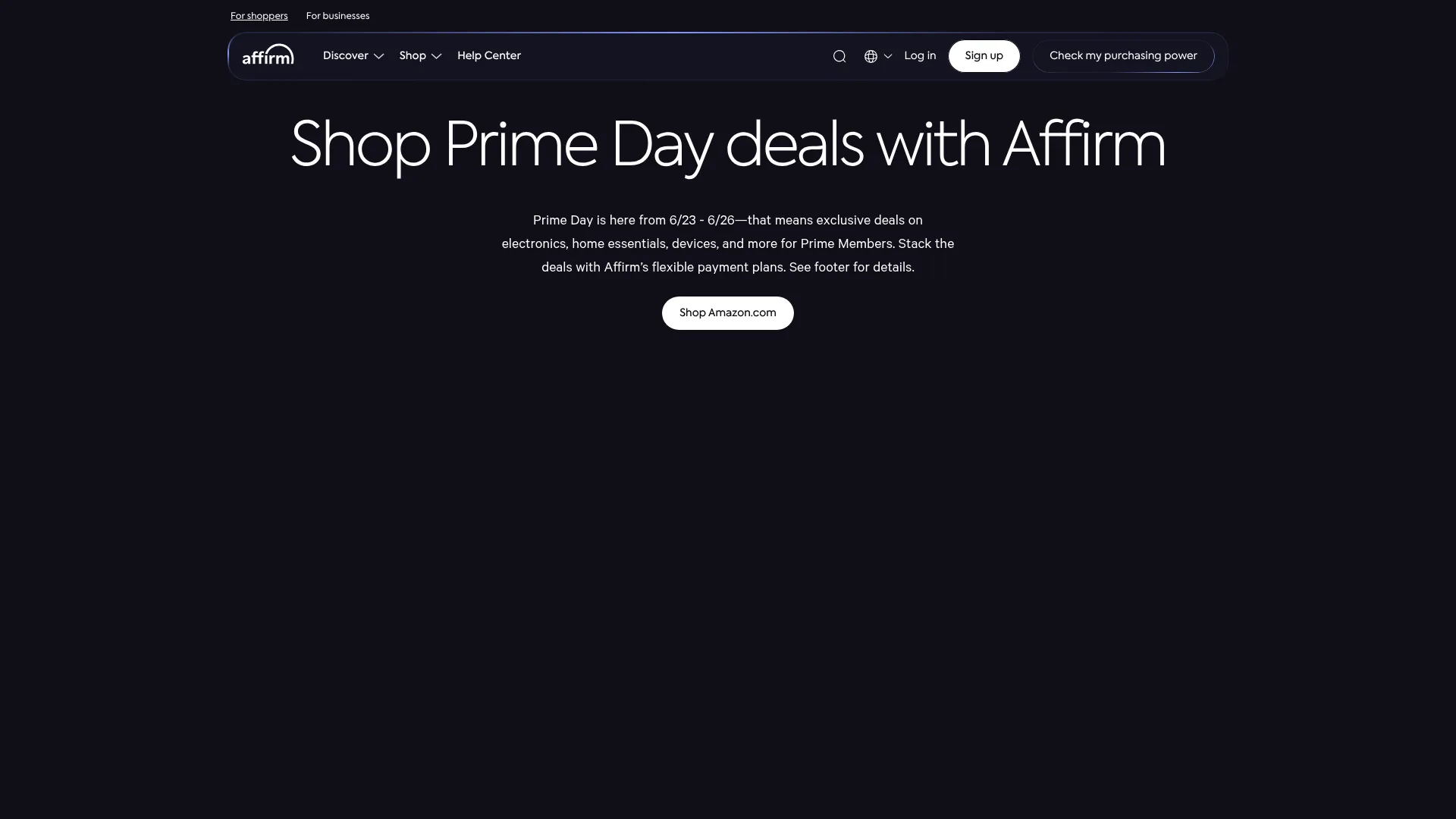 Affirm pay over time financing