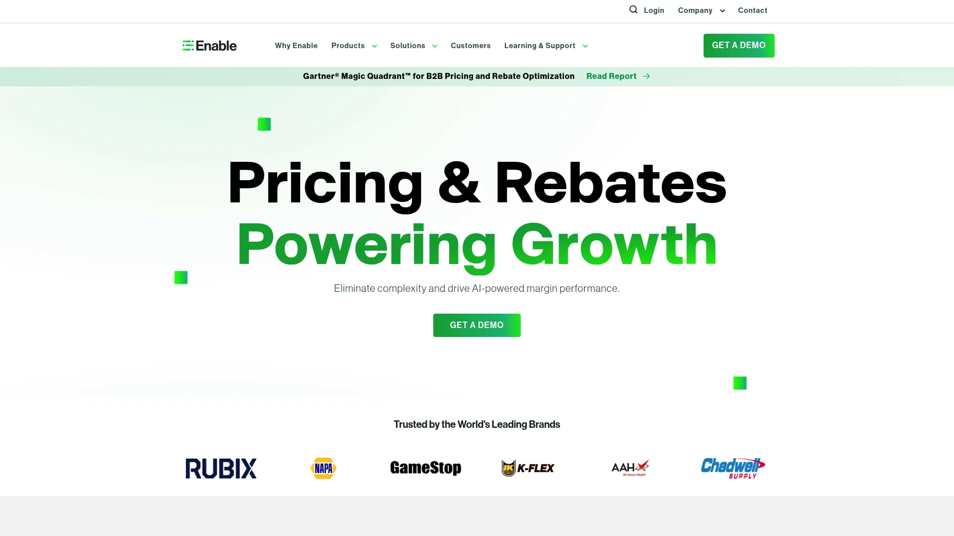 Enable rebate management software homepage screenshot