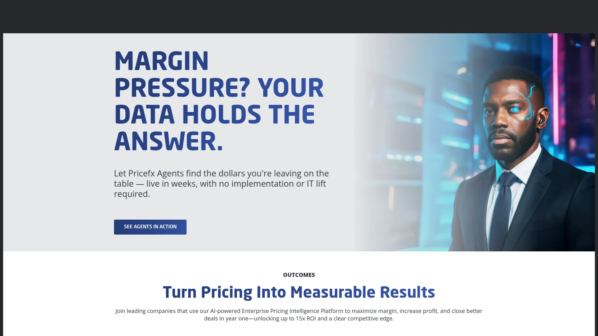 Pricefx cloud pricing platform homepage screenshot
