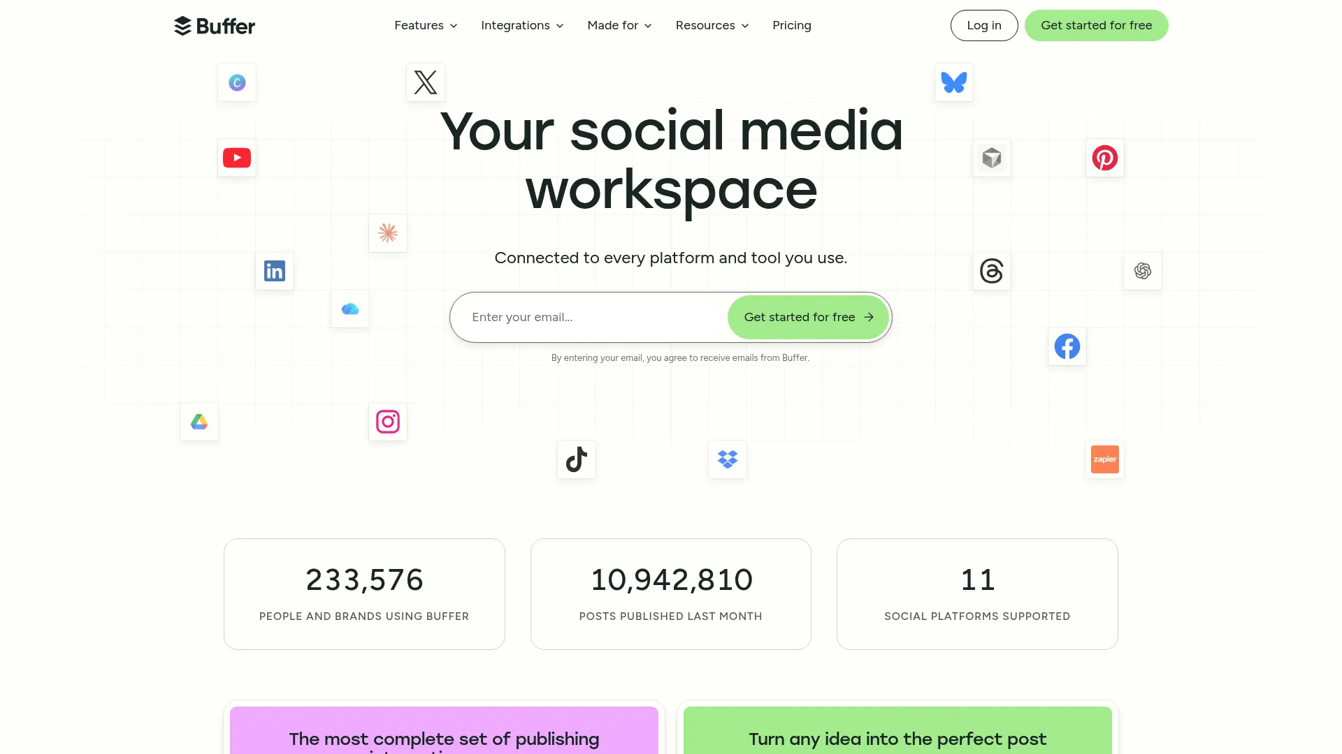 Buffer scheduling and publishing interface