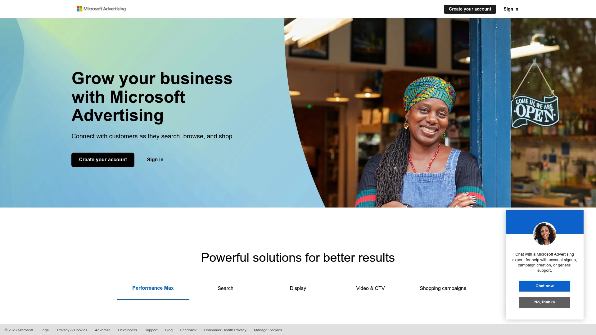 Bing Ads search advertising platform from Microsoft