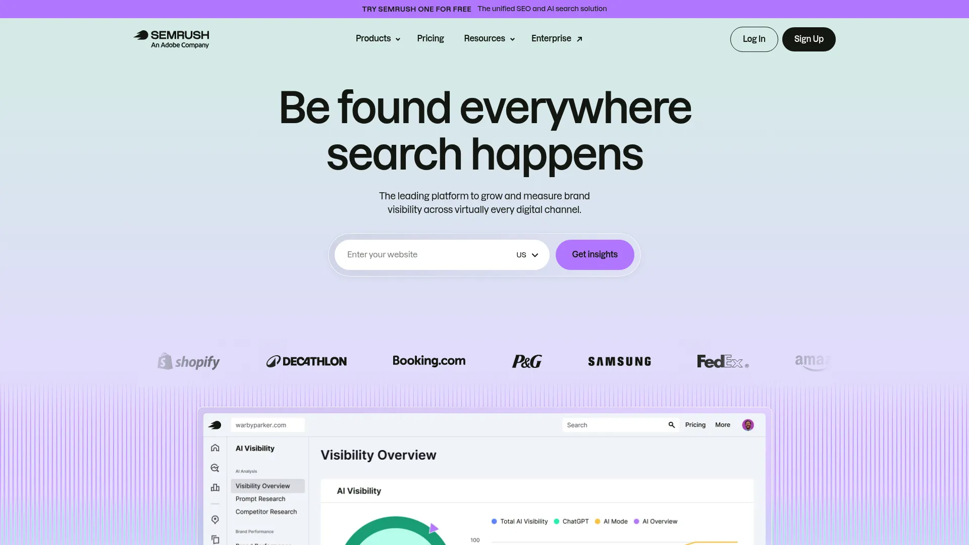 Semrush competitive research platform interface