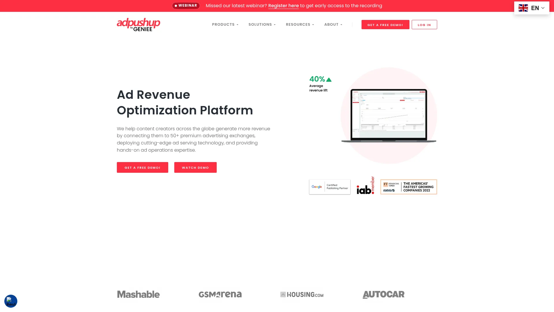 Adpushup screenshot