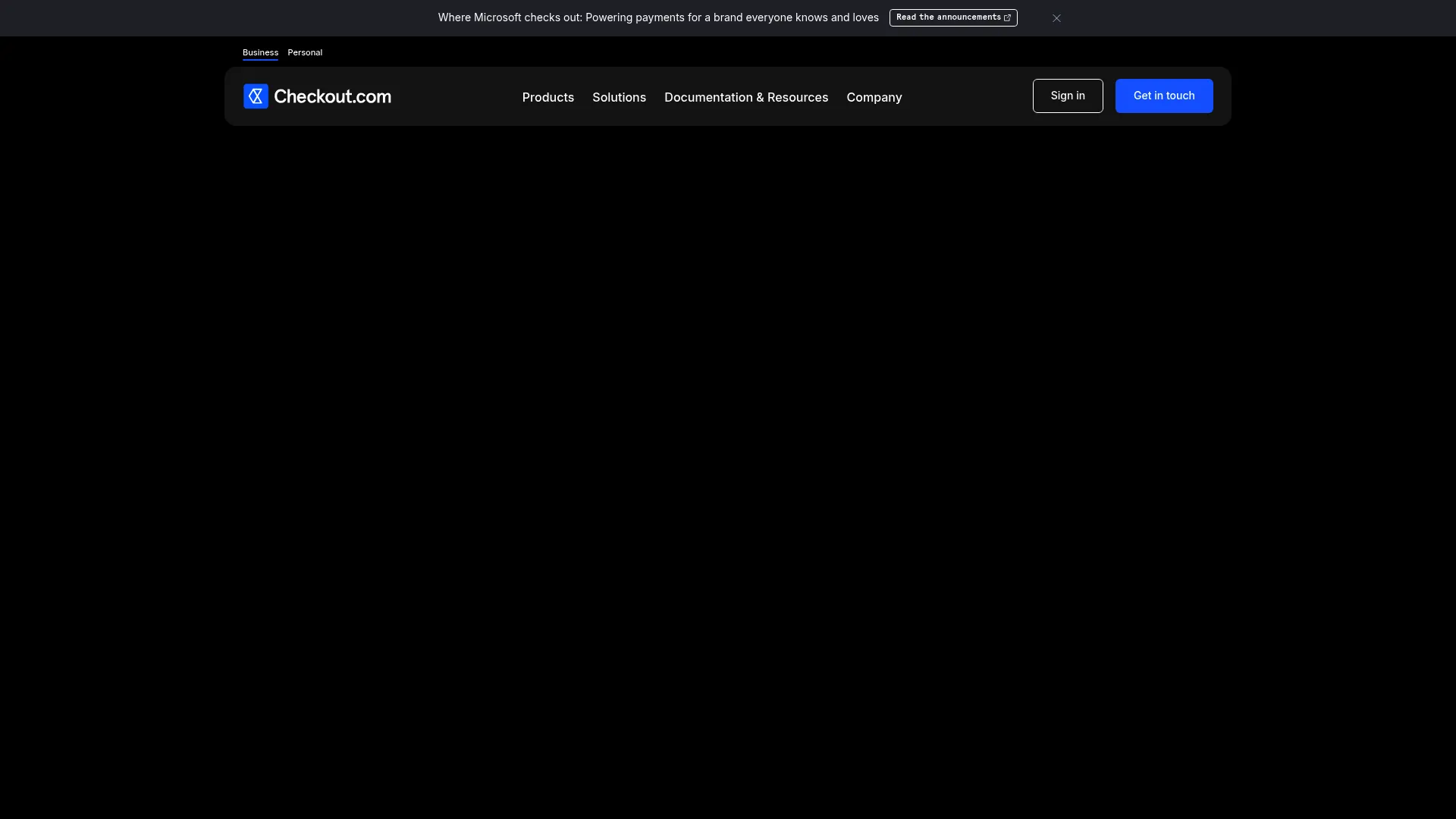 Checkout.com global digital payments platform homepage