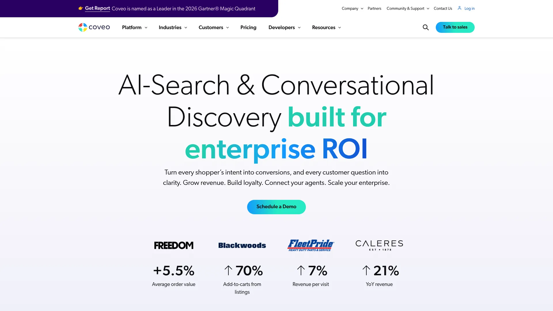 Coveo AI search and generative experience platform