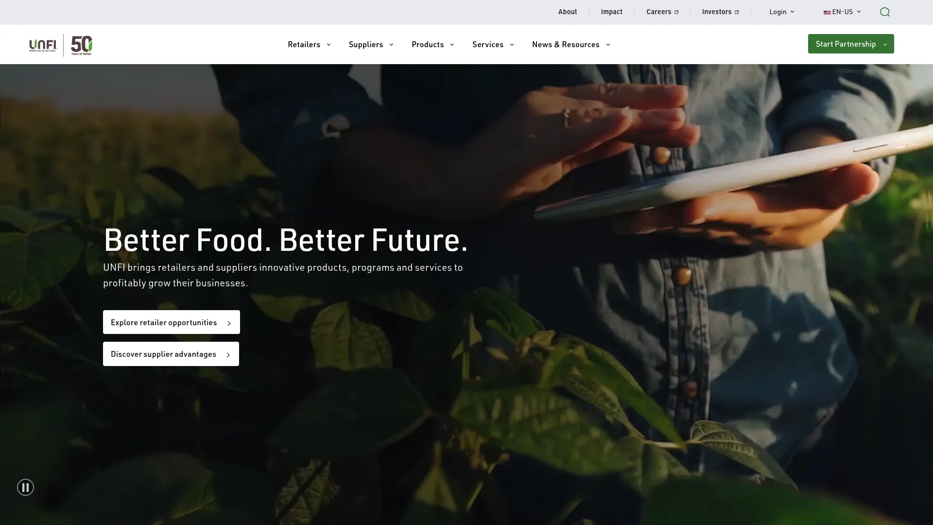 UNFI wholesale food distribution and retailer services platform