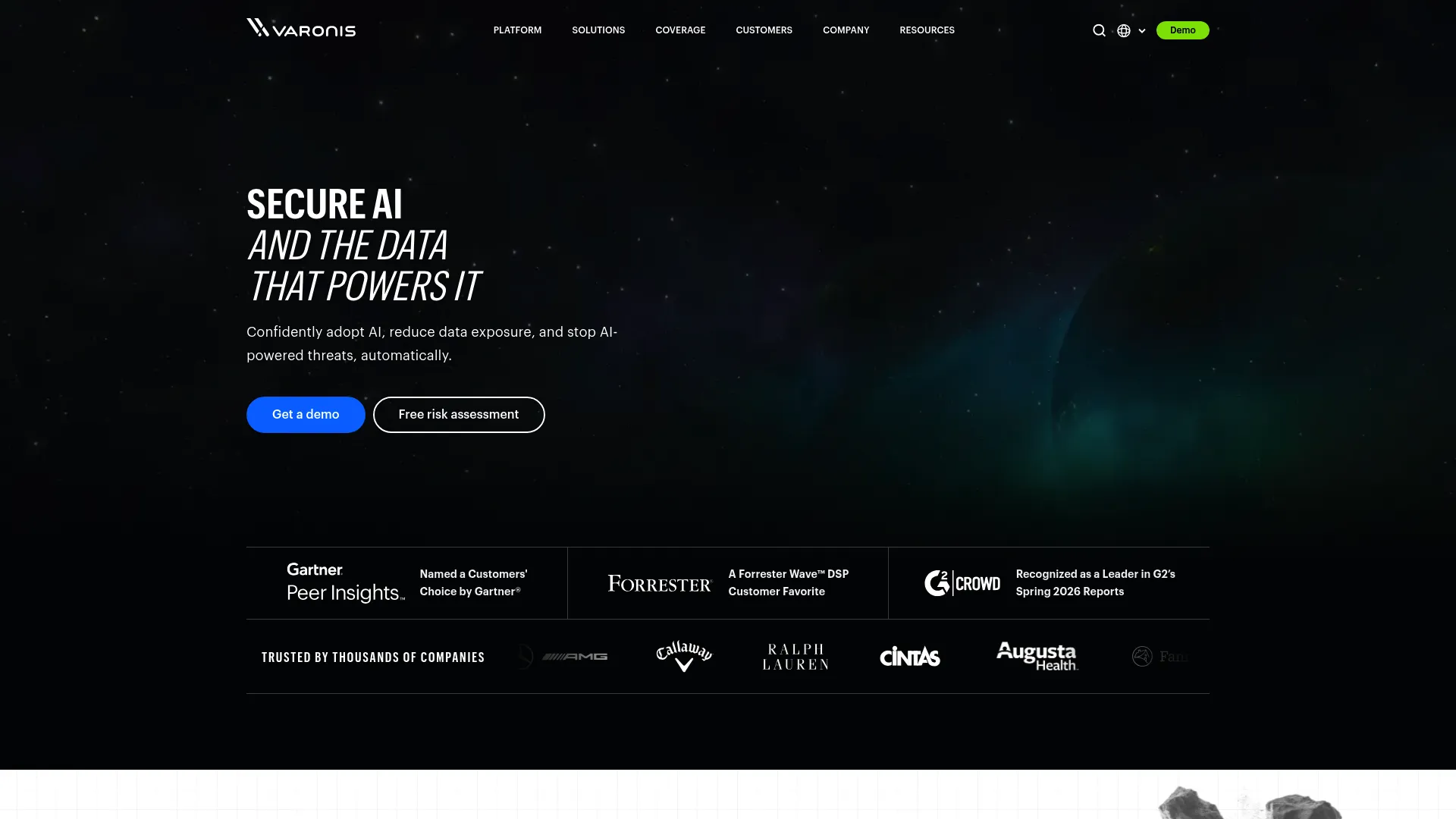 Varonis Data Security Platform discovery and monitoring interface