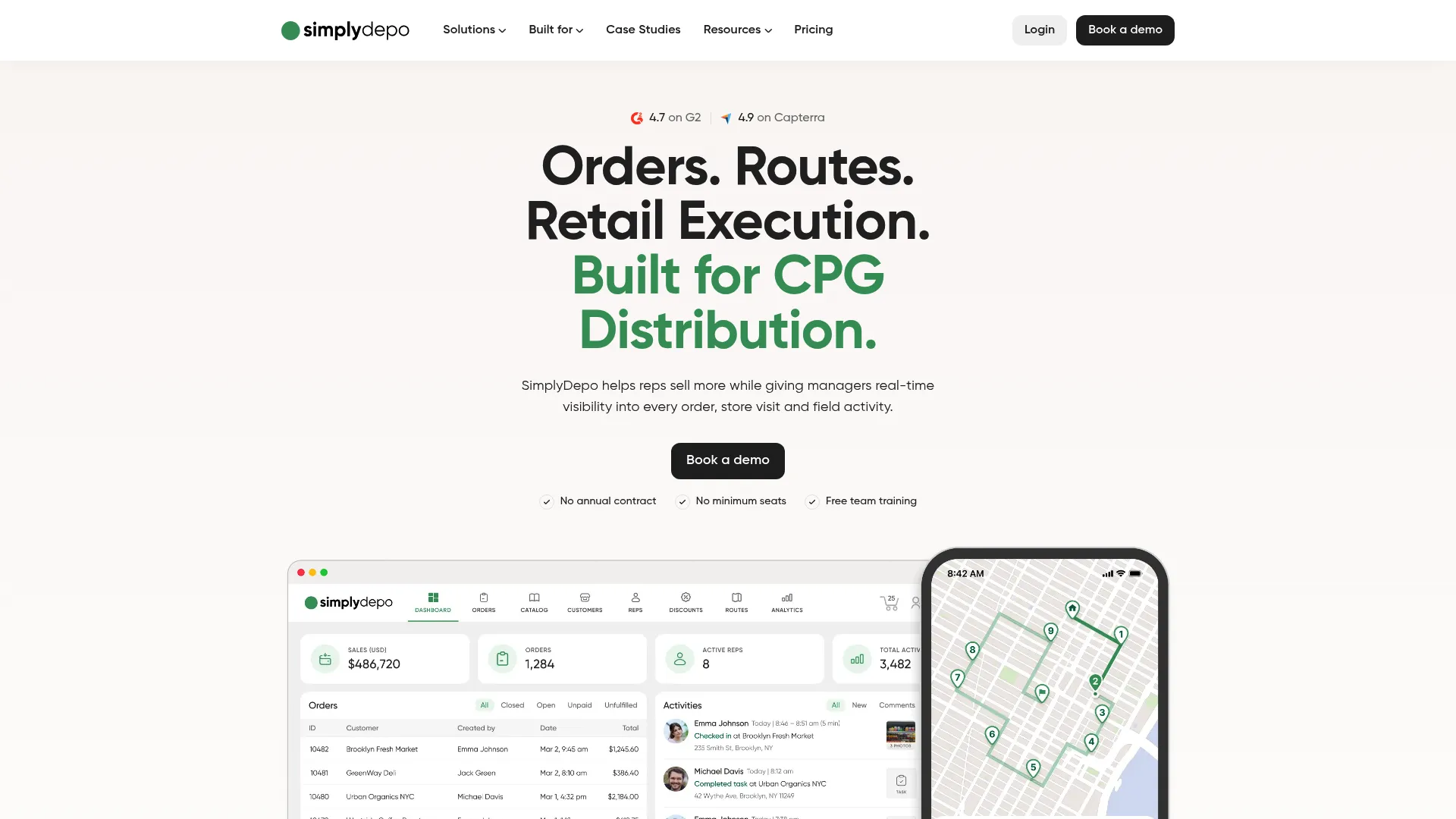 SimplyDepo B2B sales and retail execution platform