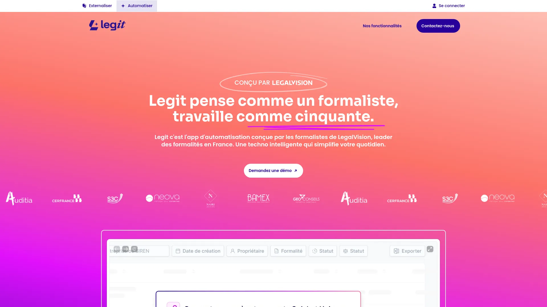 Legit automation platform homepage