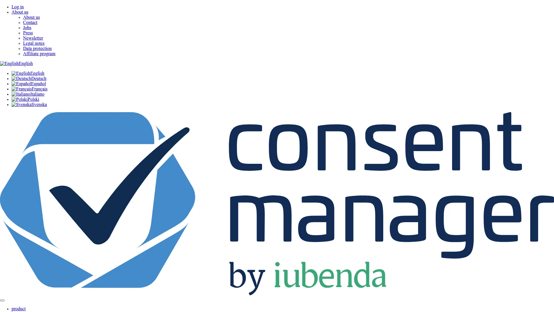 Consentmanager CMP homepage
