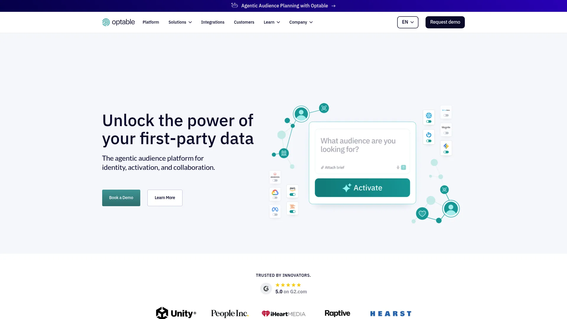 Optable homepage