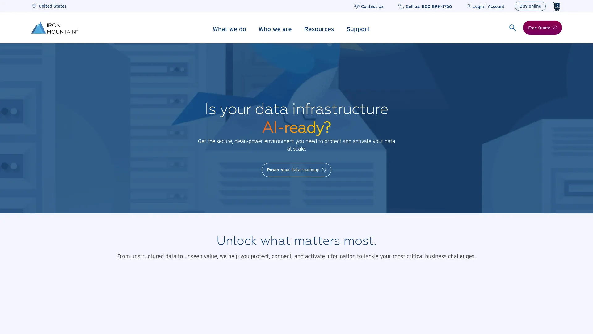 Iron Mountain information management homepage