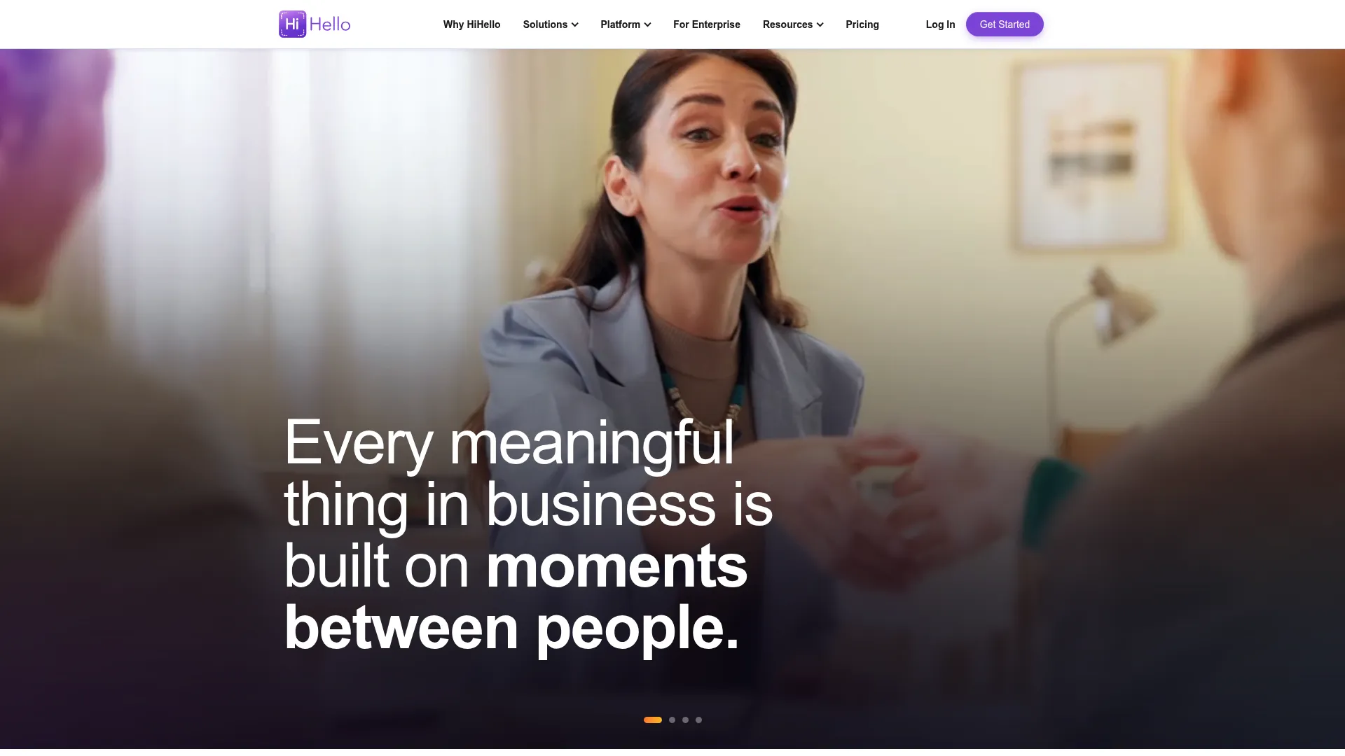 HiHello professional presence platform homepage