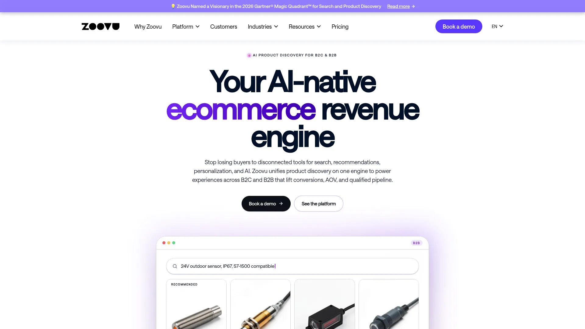 Zoovu AI product discovery and guided selling platform