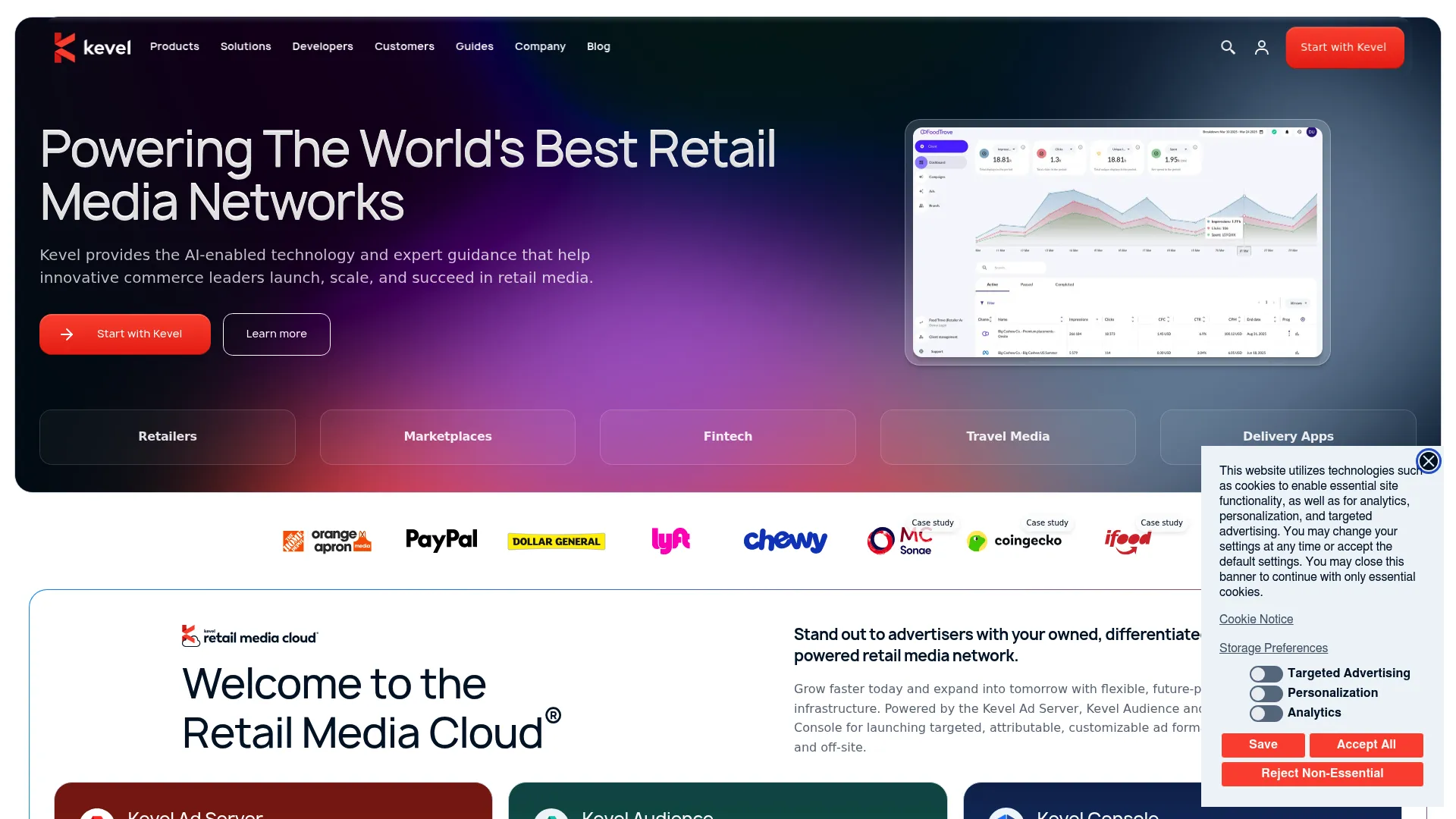 Kevel API-based ad serving platform