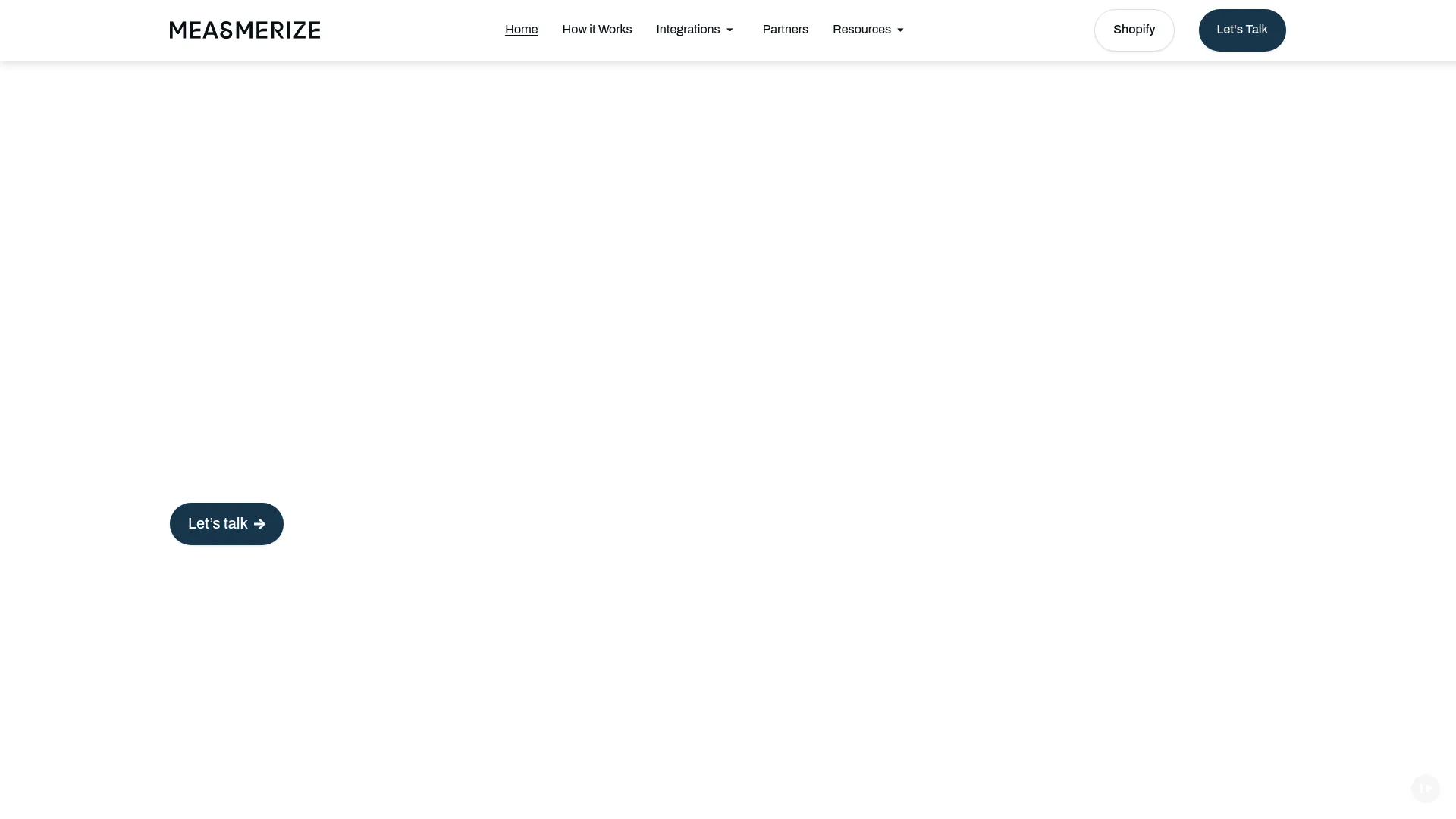 Measmerize AI size advisor homepage