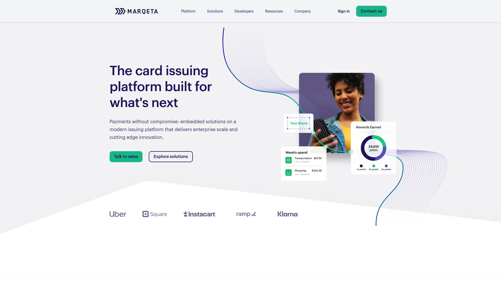 Marqeta modern card issuing platform homepage