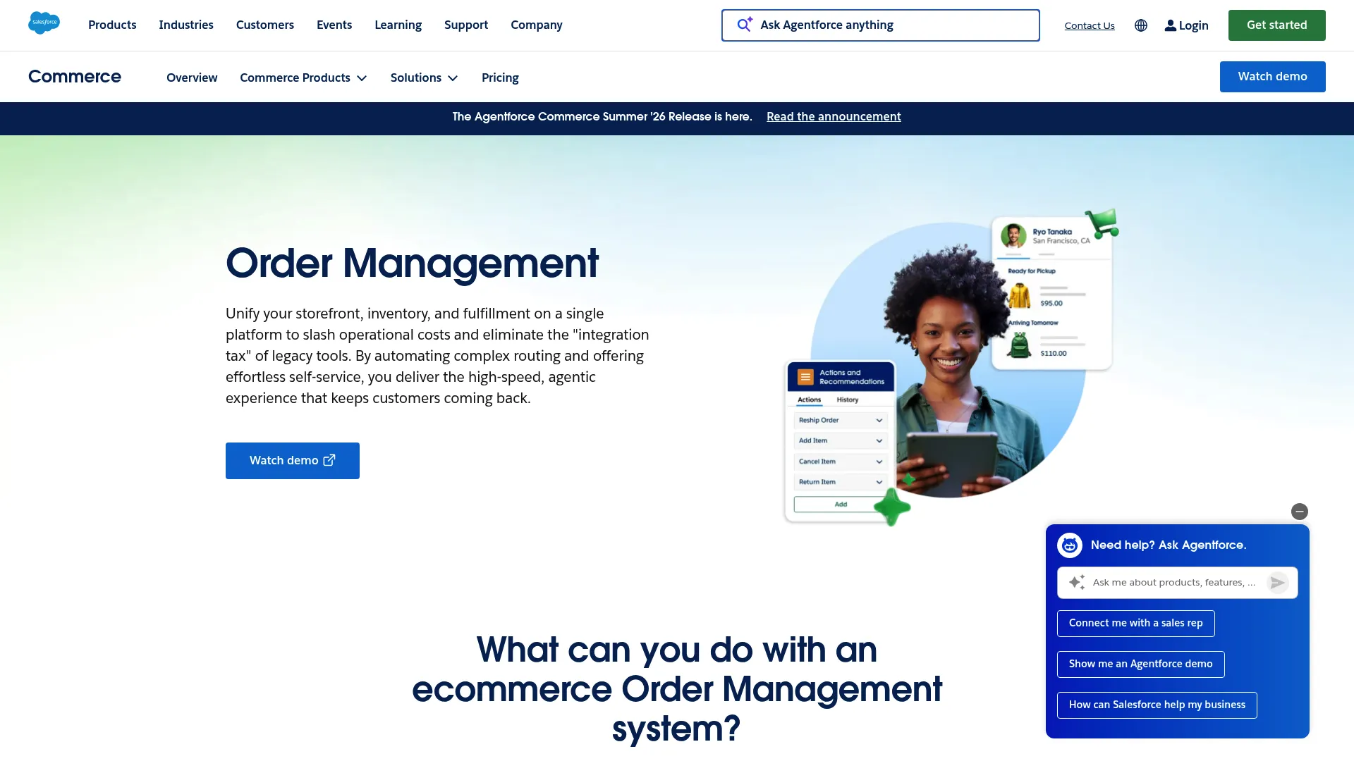 Salesforce Order Management dashboard