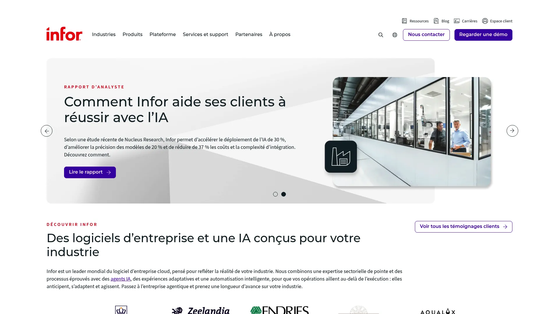 Infor CloudSuite industry-specific cloud ERP software homepage
