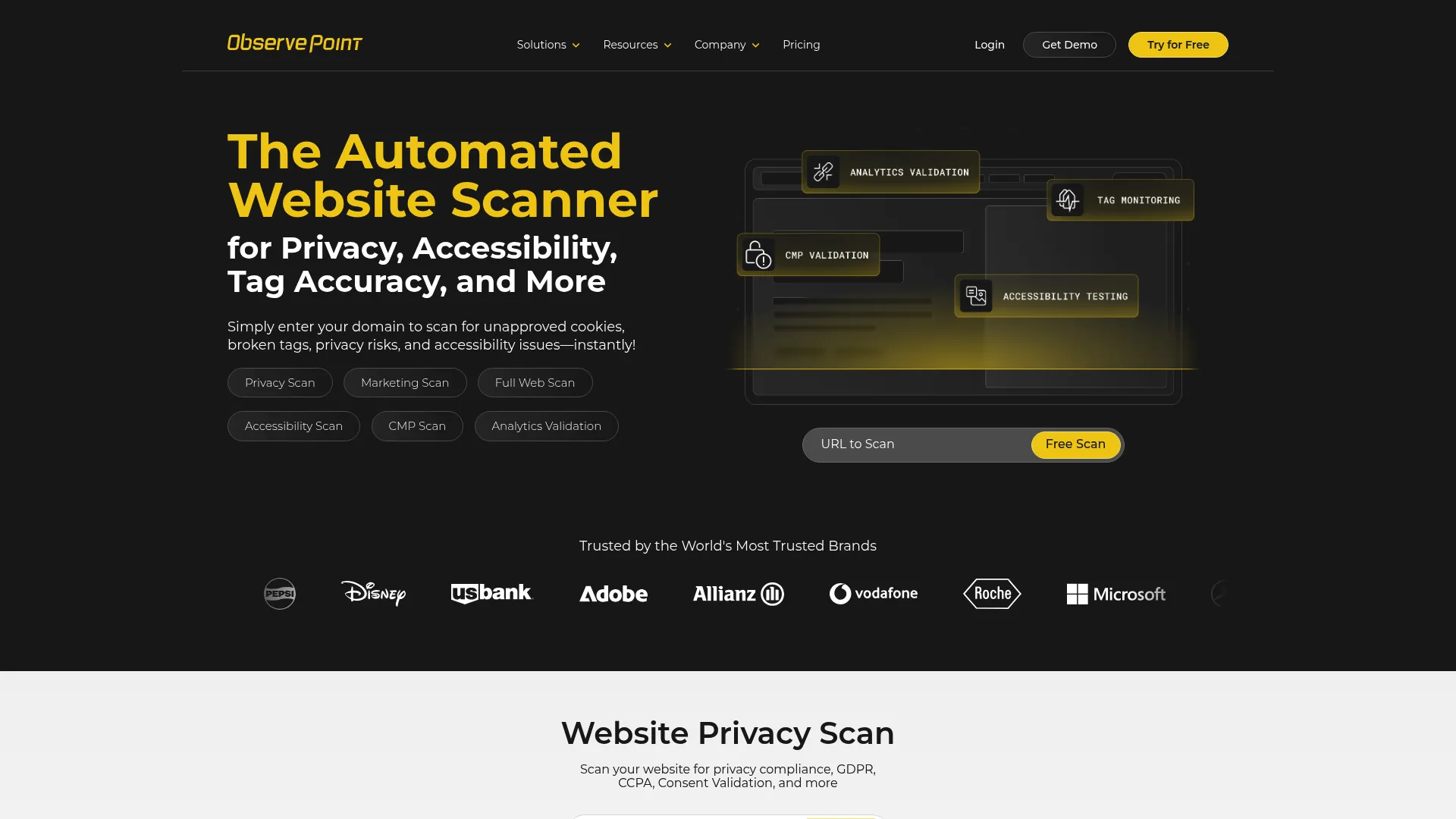 ObservePoint automated web governance platform