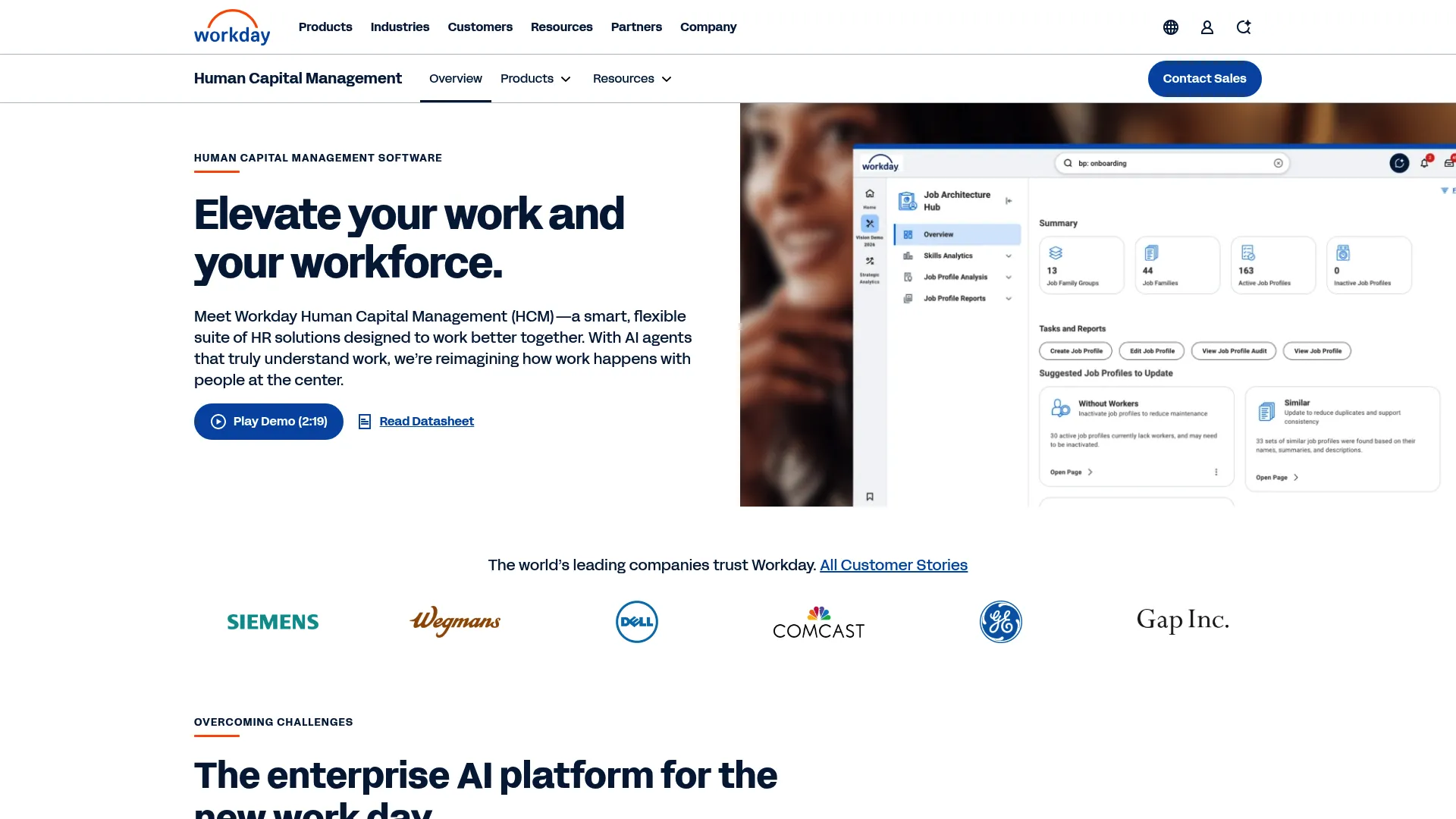 Workday HCM product screenshot